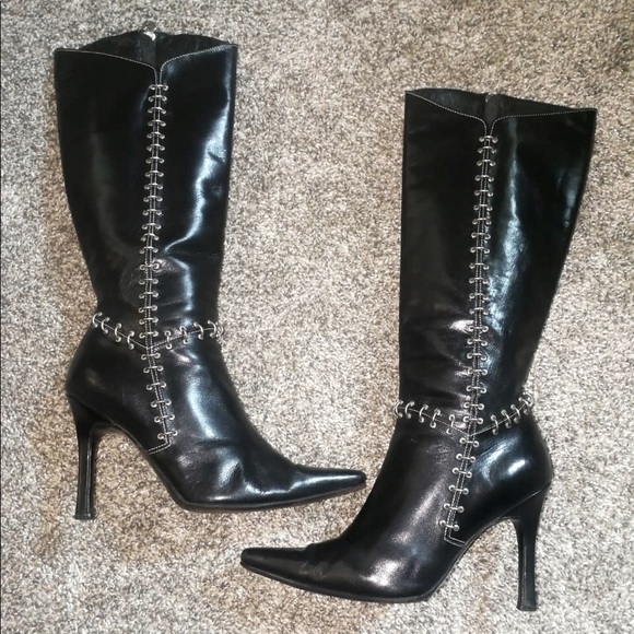 Black Ricky Sarkany leather boots - Picture 1 of 5